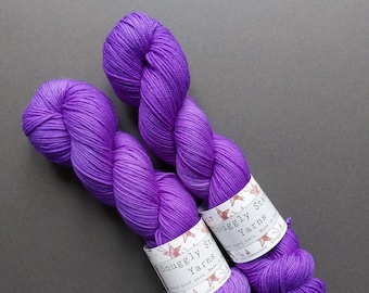 ULTRA VIOLET on the Sport Weight Base - Hand Dyed Yarn 100g Skein -  Sport Weight Yarn - knitting, crochet, Superwash Merino Wool Knitting
