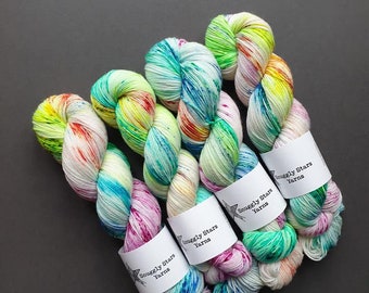 RAINBOW PARTY on the Fabulous Sock Base - Hand dyed yarn - 100g skein - Superwash Wool, merino nylon, sock yarn, fingering weight, 4-ply