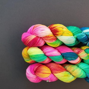 PRE-ORDER 'Slushie Slushie' - Fabulous Sock Base - Hand Dyed Yarn 100g skein - Bright Yarn Fingering Weight Yarn - Wool 4-ply GIFT