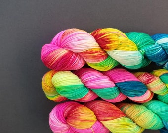 PRE-ORDER 'Slushie Slushie' - Fabulous Sock Base - Hand Dyed Yarn 100g skein - Bright Yarn Fingering Weight Yarn - Wool 4-ply GIFT