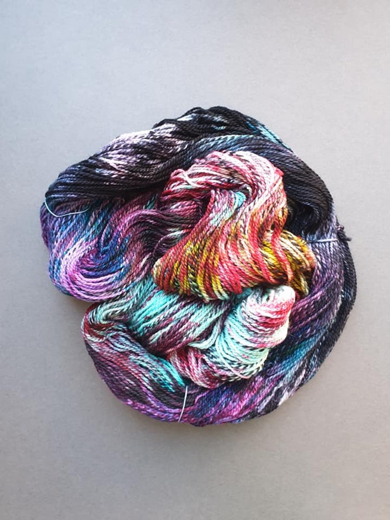 ZOMBIE BRIDE on the Zebra Merino Base 100g Hand dyed yarn image 0