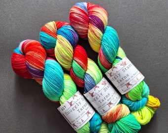 WILLIAM'S RAINBOW on the Poldale Sock Base - Hand Dyed Yarn 100g - Superwash Poldale / Nylon Yarn. Sock Yarn 4-ply Wool - Gift - Craft