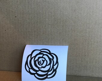 Squiddy Floral Letter H Sticker - 4" Rose Design Vinyl Decal For Laptop & Car