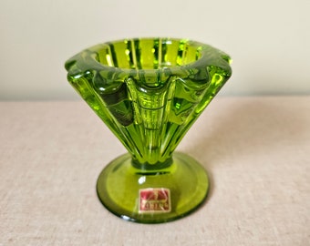 Vintage Viking Epic Candle Holder Vase, Art Glass, 60s Glass, Collectors Glass, Makers Stamp