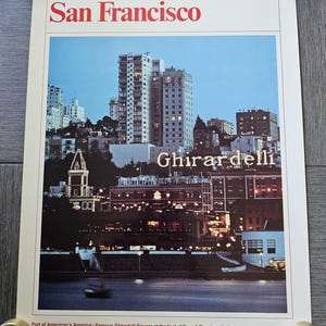 Póster de viaje vintage de San Francisco de American Airlines, años 70, tamaño mediano, aerolínea americana, artículo de colección de aviación poco común.