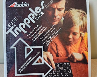 Vintage Tripples Game, Checker / Chess Style Game for all ages, 1974 Aladdin USA, Complete, Two or Four Player Game