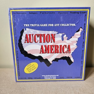 Jeu de société vintage Auction America Trivia, 2000 Ent Enterprises, complet, scellé dans une boîte, fabriqué aux États-Unis