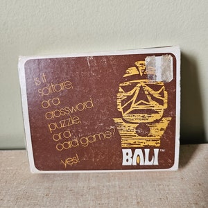 Vintage Bali Game, Juego de cartas de números de palabras para todas las edades, 1975 Aladdin Company, Completo