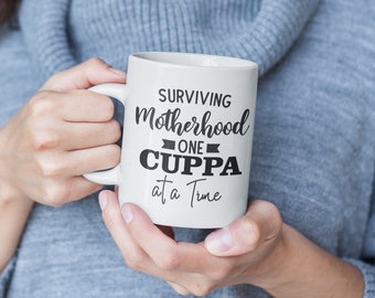 Surviving Motherhood Drinks Mug White 11oz or 320 ml, make a great Mother’s day, Birthday, Baby Shower or anniversary gift