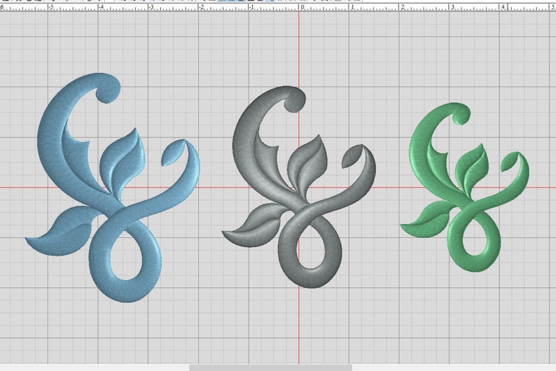 Flourish Embroidery Design Element 3 Etsy