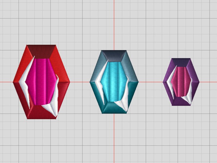 Gemstone embroidery design in 3 sizes Etsy