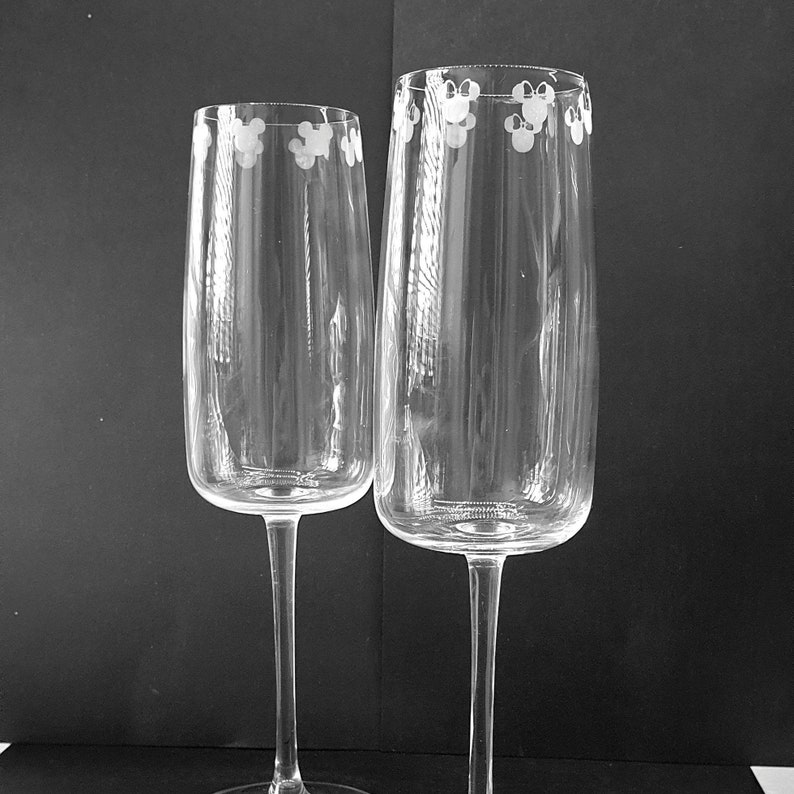 Pair of Disney Champagne Flutes / FREE POSTAGE / Mickey Mouse Etsy
