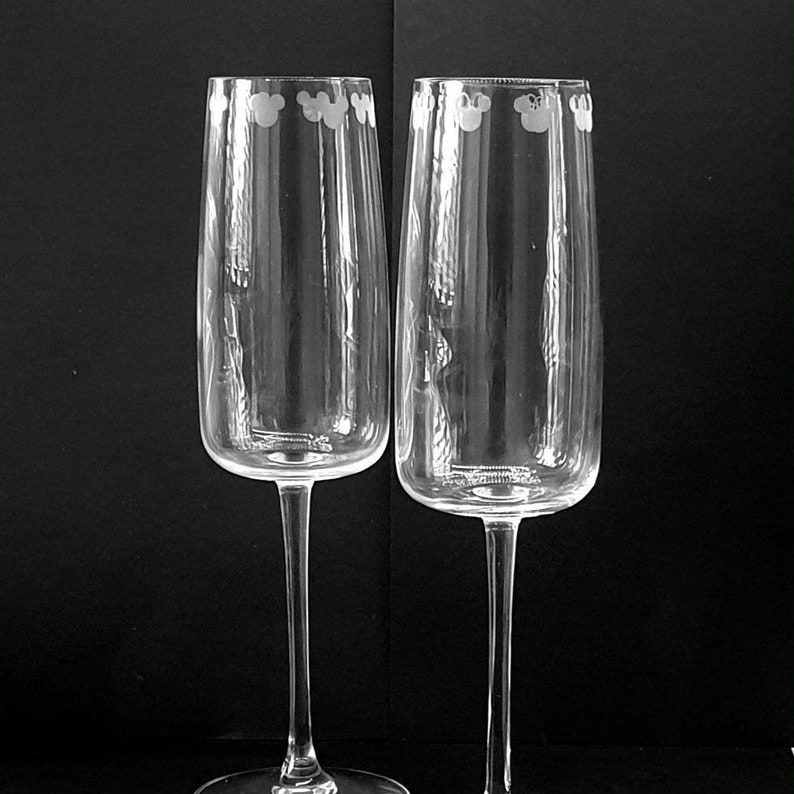 Pair of Disney Champagne Flutes / FREE POSTAGE / Mickey Mouse Etsy