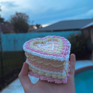 fake cake heart box