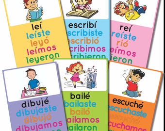 Verbos Pasado en Español - Printable - Flashcards SPANISH Simple Past Verbs