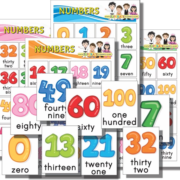 Loteria Números en Inglés para Imprimir / Printable Number Bingo in English