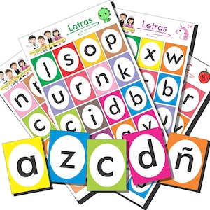 Loteria do alfabeto espanhol para imprimir / Bingo do alfabeto espanhol para imprimir