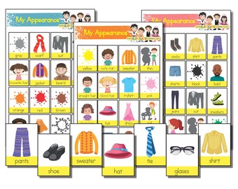 My Appearance Loteria en anglais à imprimer - Printable My Appearance Bingo