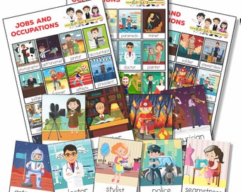 Printable Jobs Occupations Bingo - Loteria Oficios y Profesiones Inglés Imprimir