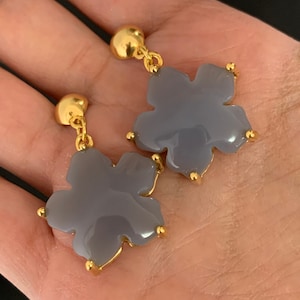 Natural Agates 18k Gold Plated Earrings