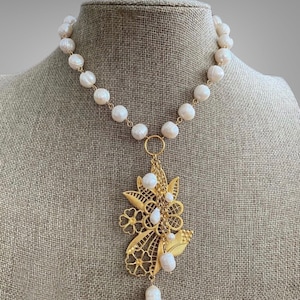 Handmade Natural Pearls Necklace 24k Gold Plated