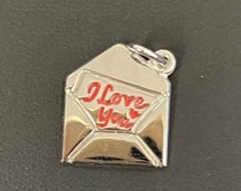 I love you love letter charm