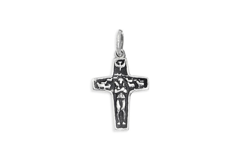 Pope Francis Pectoral Cross Charm Available in Sterling Silver or 14K Gold image 1