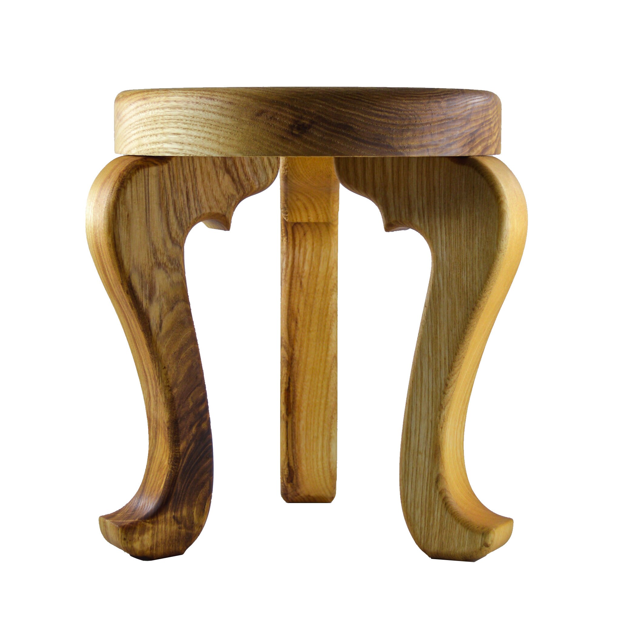 3 Leg Wooden Stool Wooden Foot Stool Cabriole Leg Stool Queen