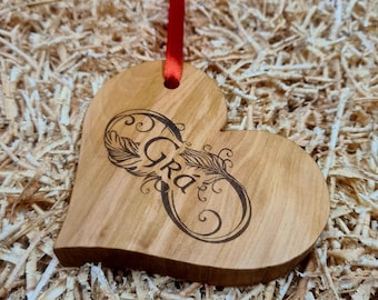 Wooden Heart Decoration, Handmade Irish Gift, Valentine's Day Gift, Wooden Love Heart, Gaelic Gift, Wooden Heart Wall Decor.