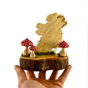 Carte de l'Irlande, cadeau de Noël irlandais, cadeau américano-irlandais, décoration de champignon magique, cadeau d'Alice au pays des merveilles, cadeau de fête des mères.