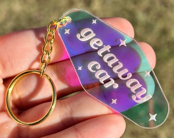 Getaway Car Iridescent Acrylic Motel Keychain