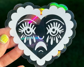 Crying Heart Suncatcher Window Decal