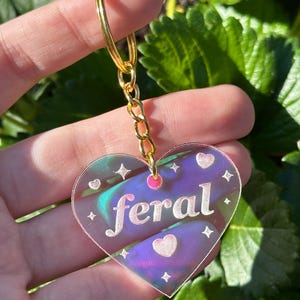 Feral Iridescent Acrylic Keychain