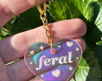 Feral Iridescent Acrylic Keychain