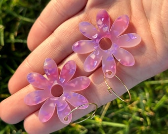 ラベンダーヘイズ フローラル ローラ フープピアス - Etsy 日本