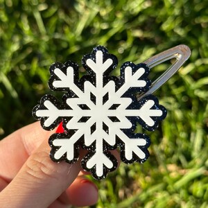 Black Sparkly Snowflake Hair Clip