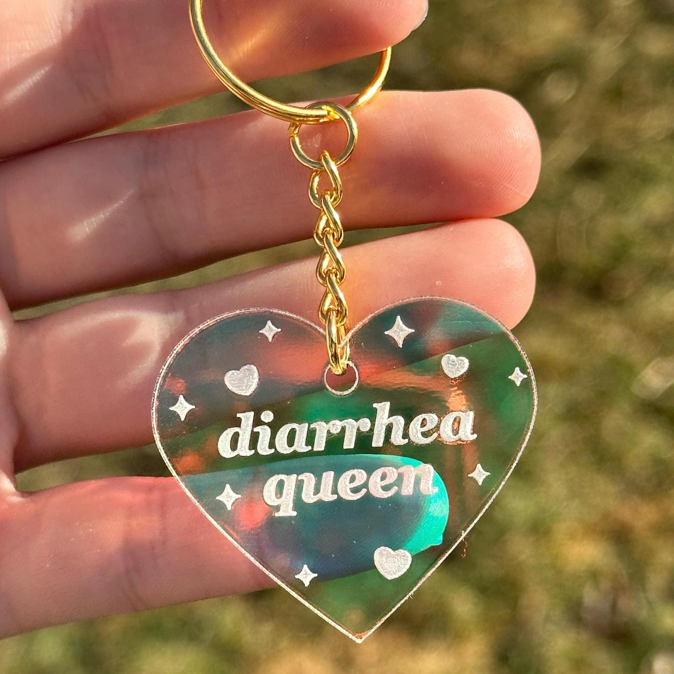 Diarrhea Queen Iridescent Acrylic Keychain - Etsy