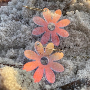 Iridescent Floral Laura Hoop Earrings