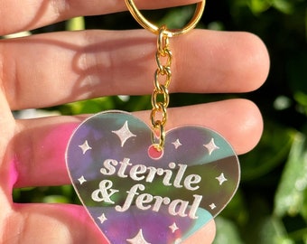 Sterile & Feral Iridescent Acrylic Keychain