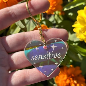Sensitive Iridescent Acrylic Keychain