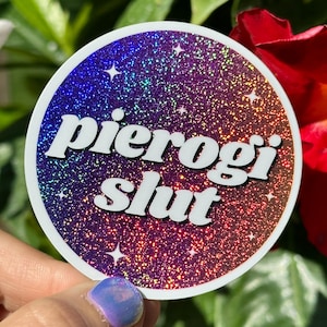 Pierogi Slut Ombre Circle Funny Sticker