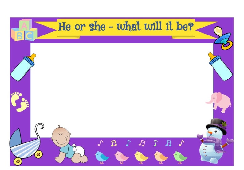 Personalized Baby Shower Photo Booth Frame Multiple Sizes Etsy