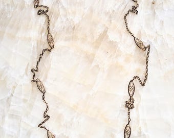 French Antique gold plated Filagree 19th century chain .