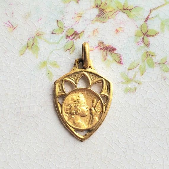 French Antique angel charm . - image 3