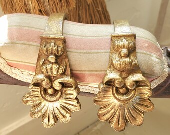 Napoleon III French gilt ormolu curtin tie back hooks  !