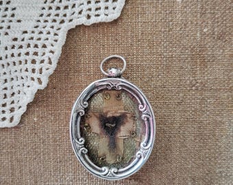 French Antique 18th century Reliquary cross pendant.