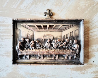 French 19th century silver plaque of the " Last Supper " !