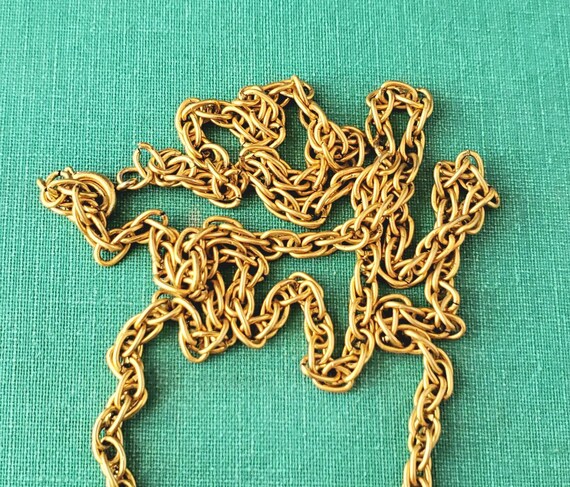 Gold plated antique Virgin Mary charm necklace  . View 2