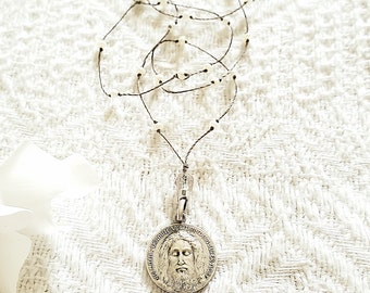 French Antique Jesus charm necklace !