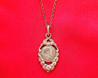 minature antique ornate Fatima charm necklace  !